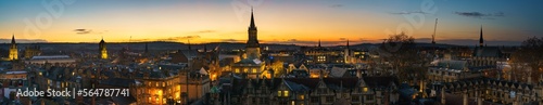 Oxford city aerial panorama at sunset. England