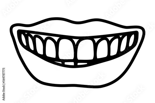 Smiling outline lips