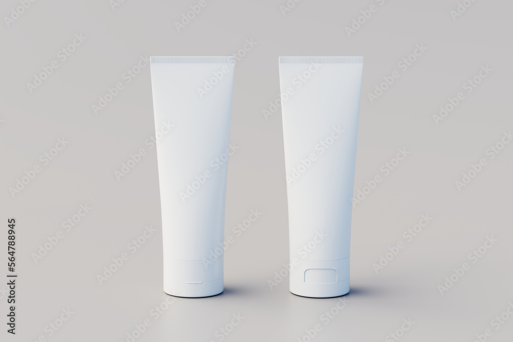 Cosmetic Cream Tube Packaging Multiple Tubes Mockup. 3D Illustration Cosmetic Cream Tube Packaging Multiple Tubes Mockup. 3D Illustration