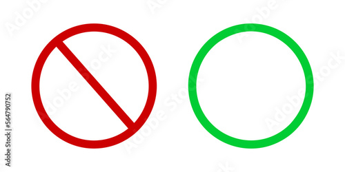 Red forbidden and green allowed signs isolated on white background. Banned and accessed, prohibited or permitted icons. Vector flat illustration. Free Download Red forbidden and green allowed signs isolated on white background. Banned and accessed, prohibited or permitted icons. Vector flat illustration. - GFXLoad
