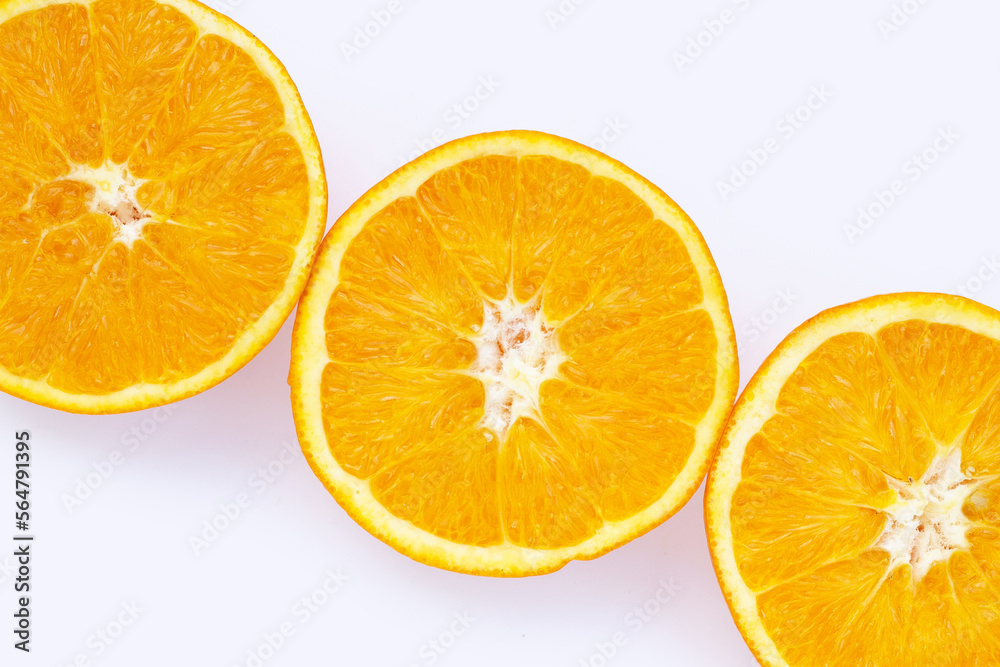 Fototapeta premium Orange fruit on white background.