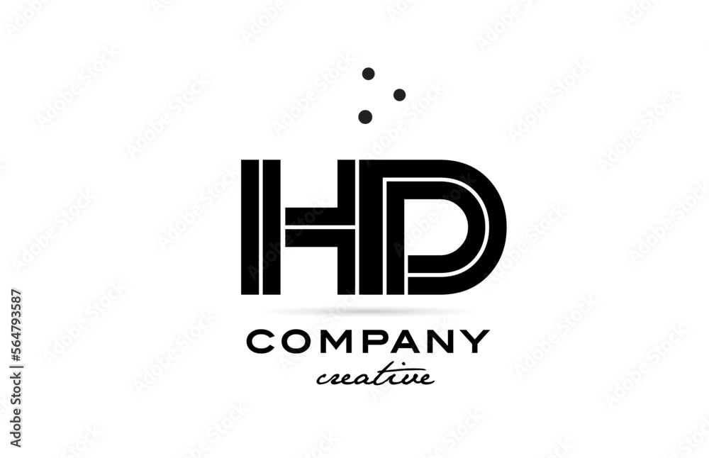 HD black and white combination alphabet bold letter logo with dots. Joined creative template design for company and business HD black and white combination alphabet bold letter logo with dots. Joined creative template design for company and business