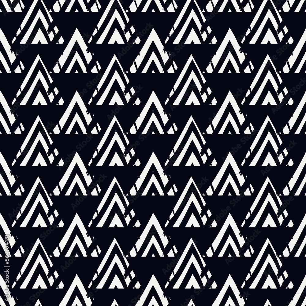 Paint brush triangles ornament. Seamless pattern. Hand drawn geometrical backdrop. Triangular shapes wallpaper. Geometric background. Ethnic motif. Tribal digital paper. Textile print. Chevrons vector Paint brush triangles ornament. Seamless pattern. Hand drawn geometrical backdrop. Triangular shapes wallpaper. Geometric background. Ethnic motif. Tribal digital paper. Textile print. Chevrons vector