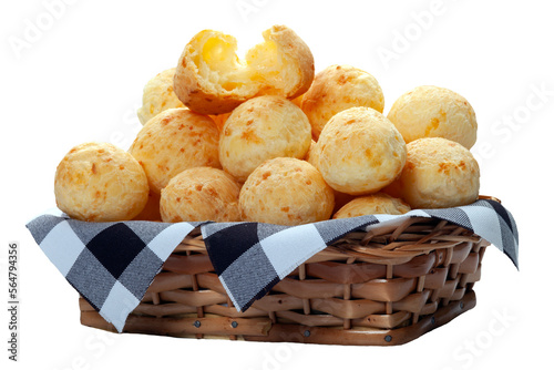 Cheese bread basket, Brazilian snack, pão de queijo