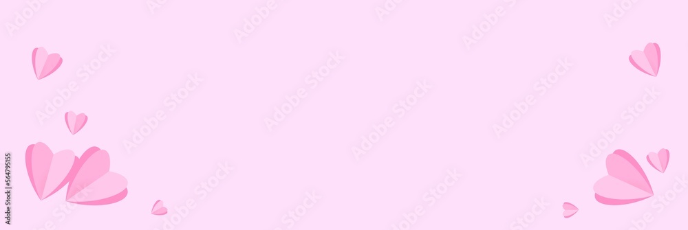 banner with hearts, Heart Shaped frame illustration on pink  background, banner, borderline, border, valentine’s day border, baby shower, girl