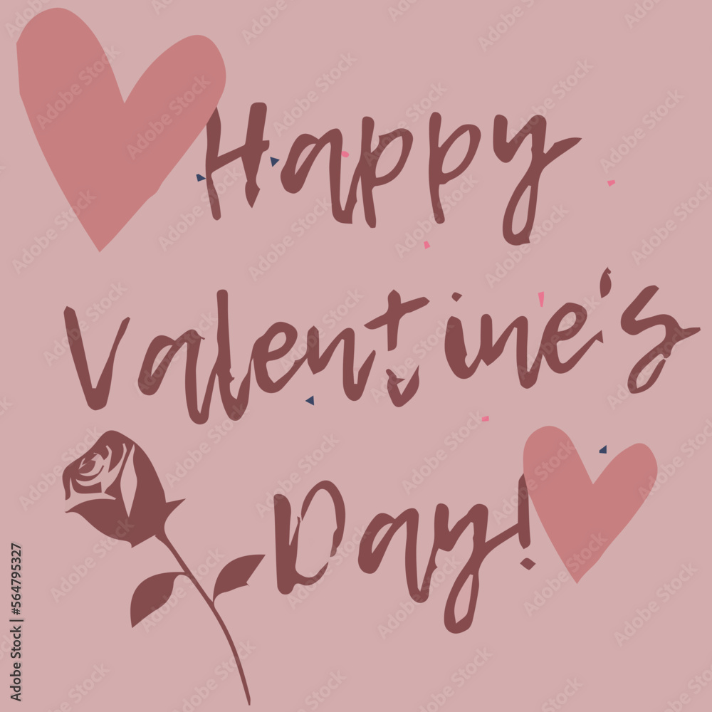 Valentine's day background with heart pattern and typography of happy valentines day text. Vector illustration. Wallpaper, flyers, invitation, posters, brochure, banners.
