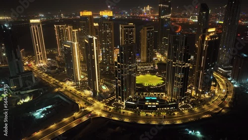Wallpaper Mural Stunning aerial shot of the city of Dubai in the night with all the city lights Torontodigital.ca