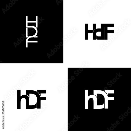 hdf lettering initial monogram logo design set