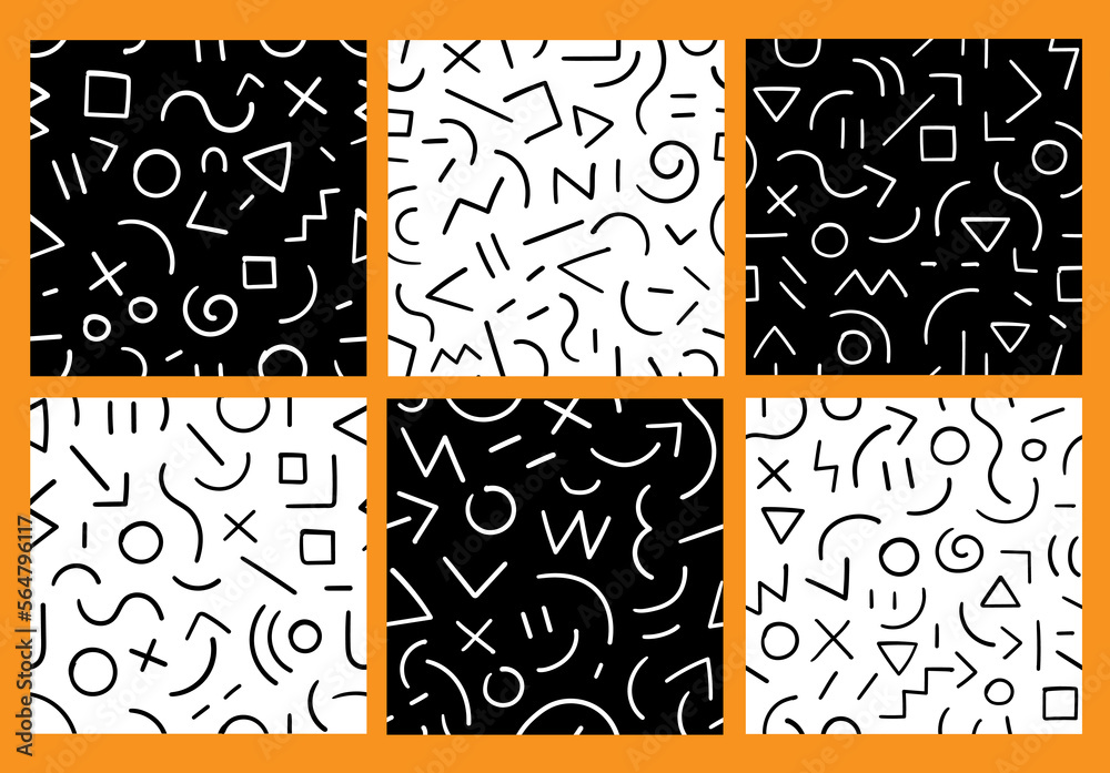 Funny game seamless  pattern , vector backgrounds set