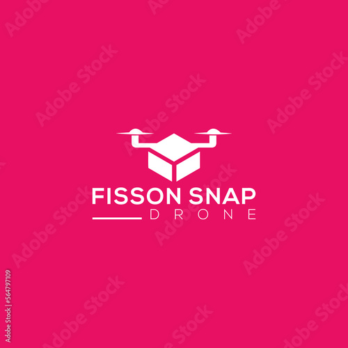 fisson snap drone logo, minimalist and business logo design in vector template.