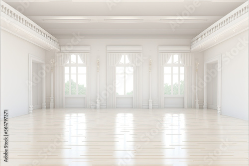 Empty white room, for display presentation 