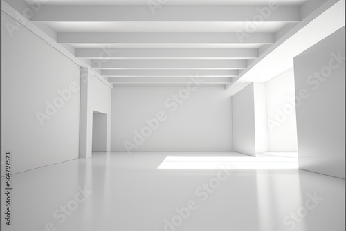 Empty white room for display presentation 