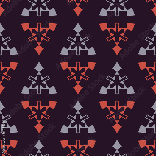 Seamless pattern with ethnic geometric elements.
