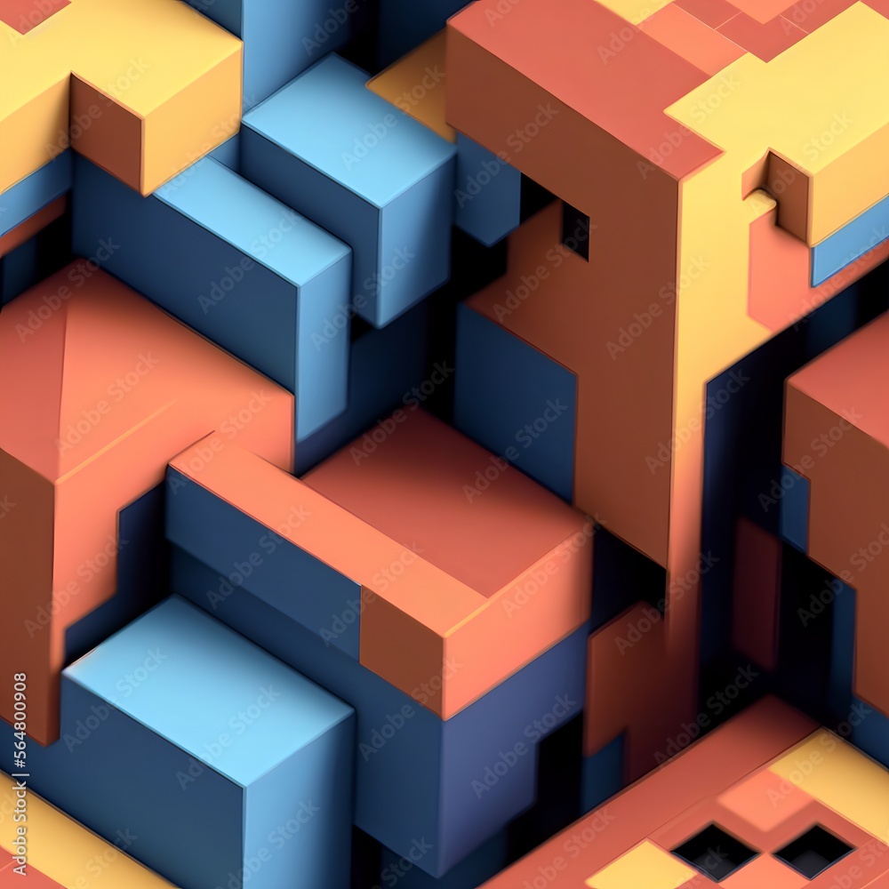 Obraz premium seamless 3d pattern geometric[Generative AI]