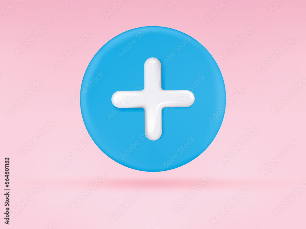 Fototapeta premium 3d render medical icon. Realistic 3d design In plastic cartoon style. Icon isolated on blue background. Vector illustration