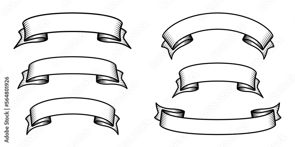 stylish blank wide vintage tattoo ribbon set