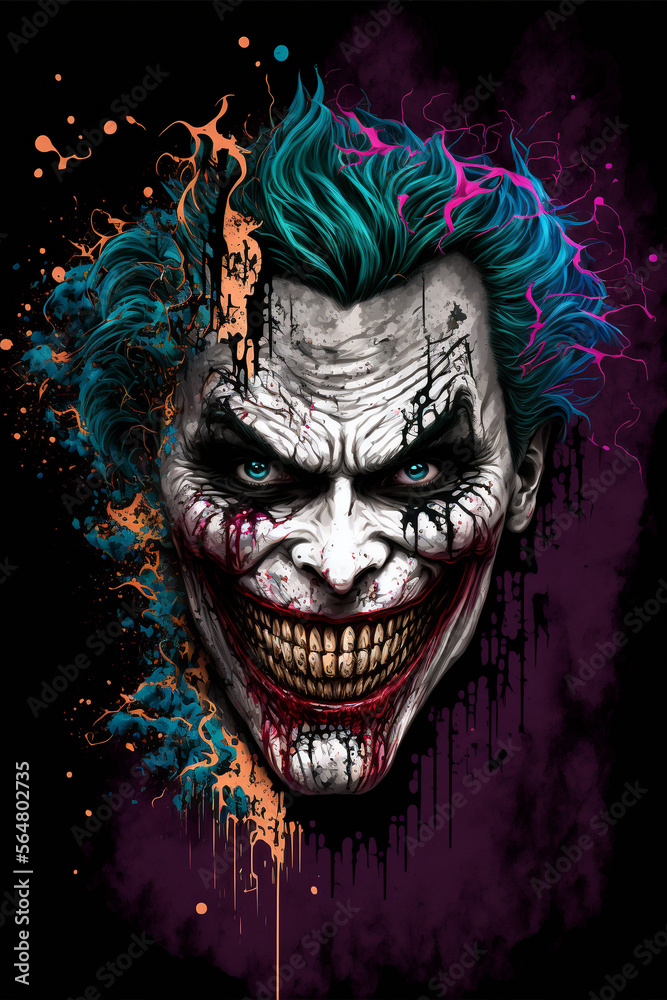 Scary smile Painting Stock Photo | Adobe Stock