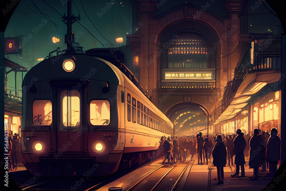 train station, anime girls, anime, train, urban, numbers | 1400x1080  Wallpaper - wallhaven.cc