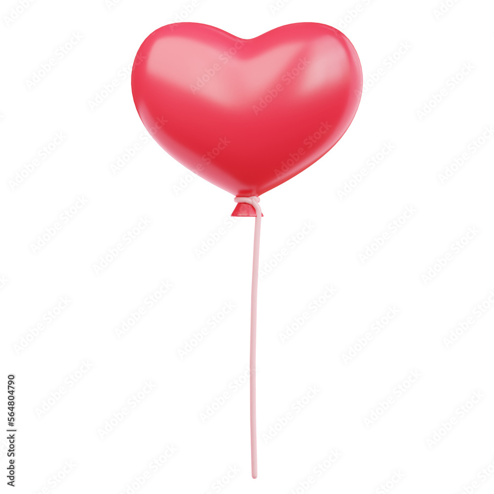 heart shaped balloon 3d illustration