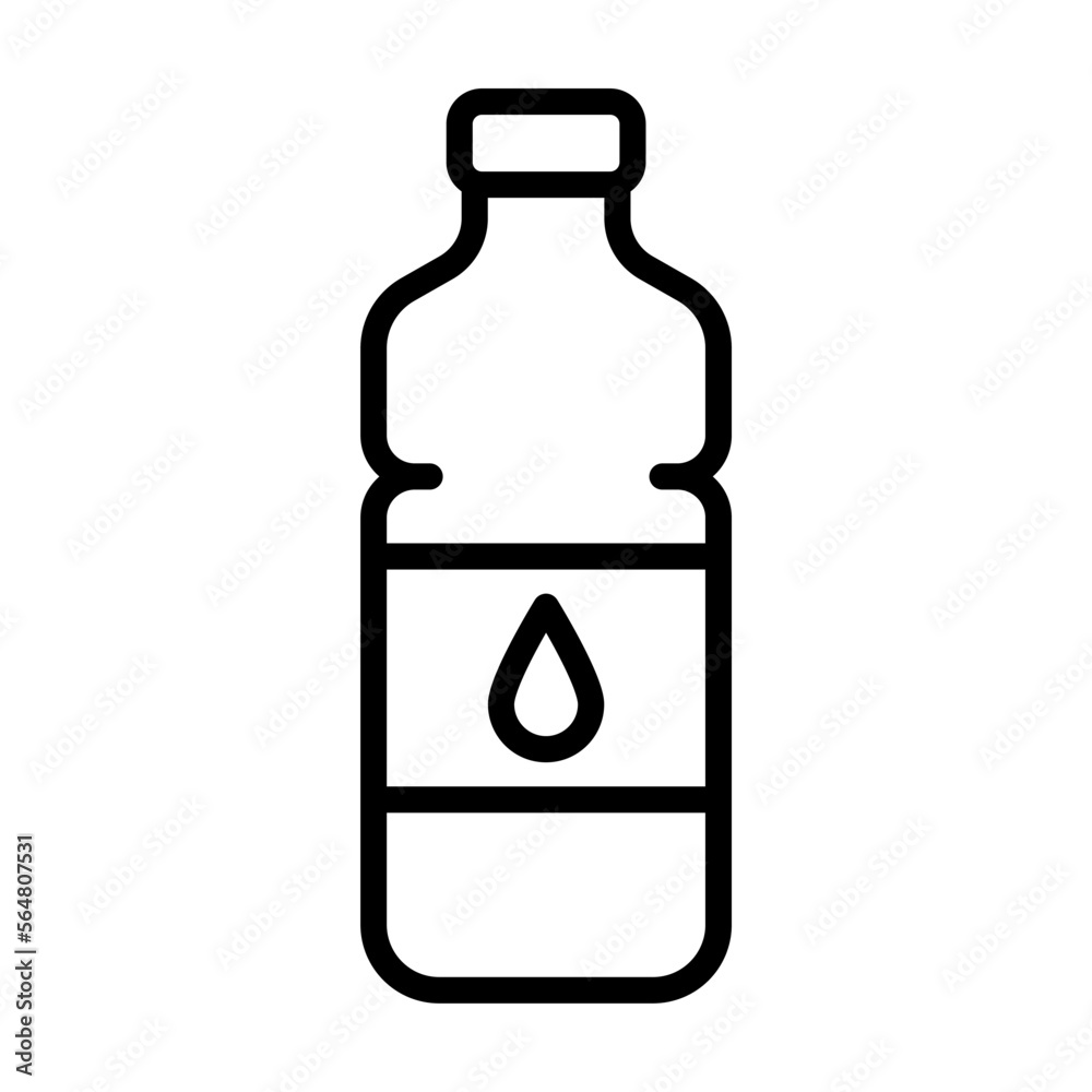 Icono de botella de agua. bebida saludable, agua potable. Ilustración vectorial