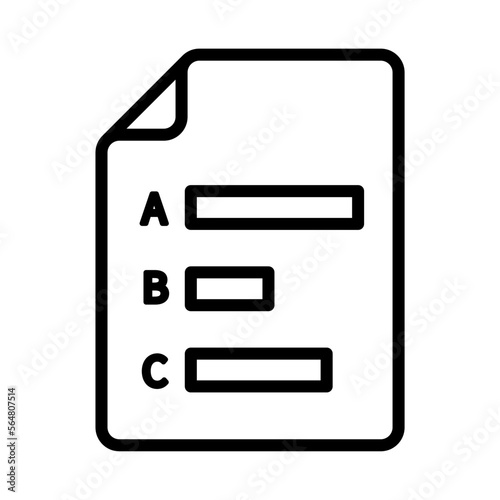 Icono de hoja de encuesta. Lista de comprobación, resultado. Ilustración vectorial