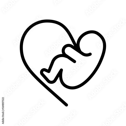 Icono de feto de bebé. Embrión. Ilustración vectorial