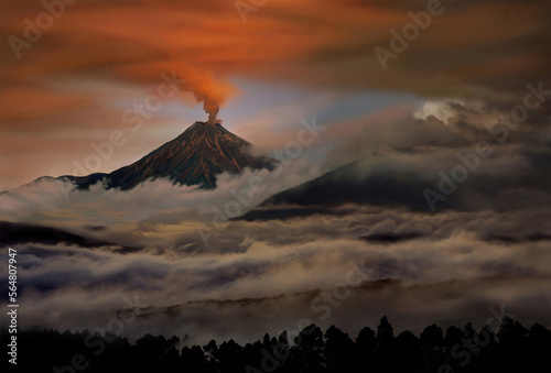 Tungurahua volcano eruption photo