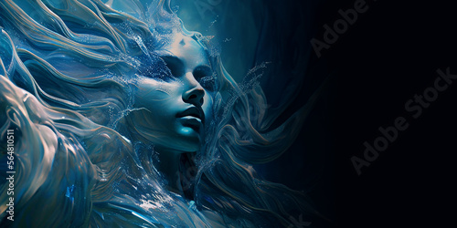 Valokuva Water element woman goddess fantasy human representation