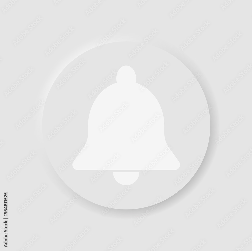 Subscribe icon.Bell icon in neumorphism style.Vector Illustrsation Subscribe icon.Bell icon in neumorphism style.Vector Illustrsation