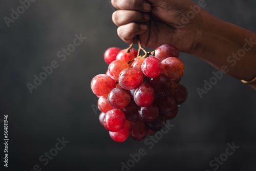 juicy red grapes photo