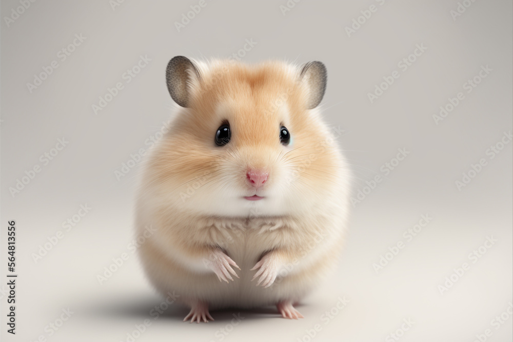 super cute hamster looking at the camera - realistic illustration - AI Generated