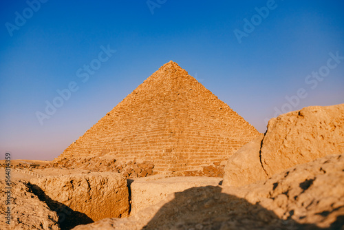 Only pyramids of Giza in Cairo Egypt sunset sky  travel Egyptian