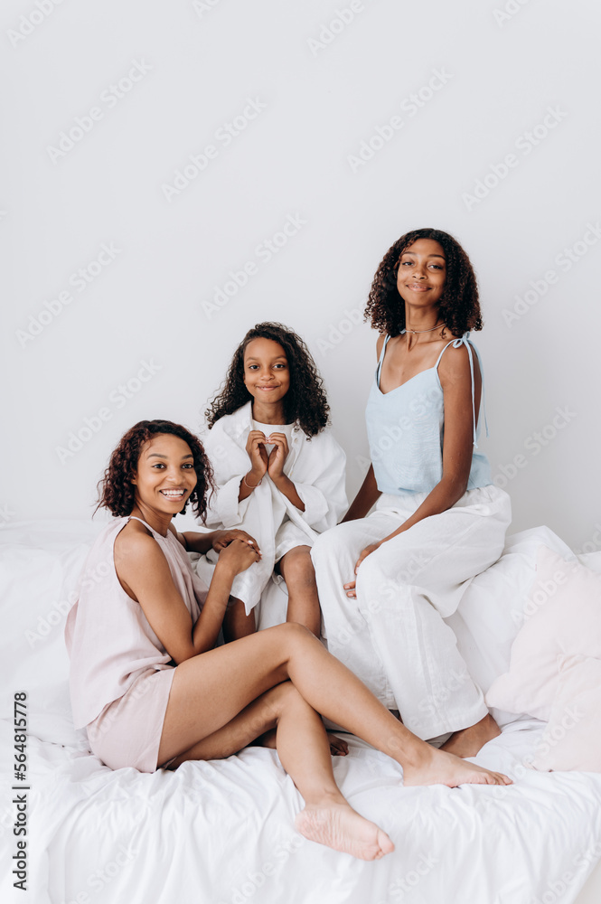 Loving girls with mother Loving girls with mother