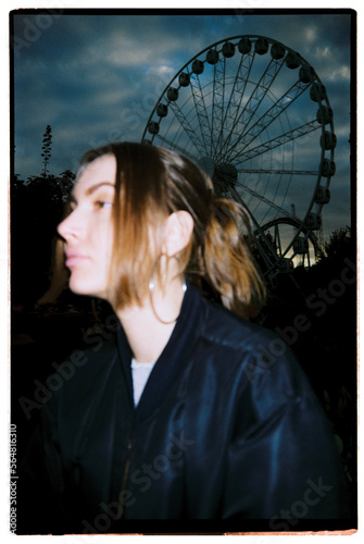 woman in the amusement park
 photo