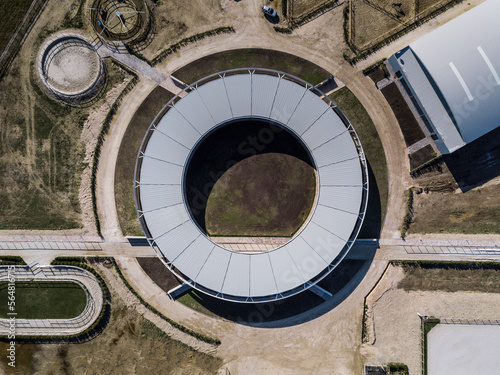 Modern and contemporary circular architectural design horse ranch photo
