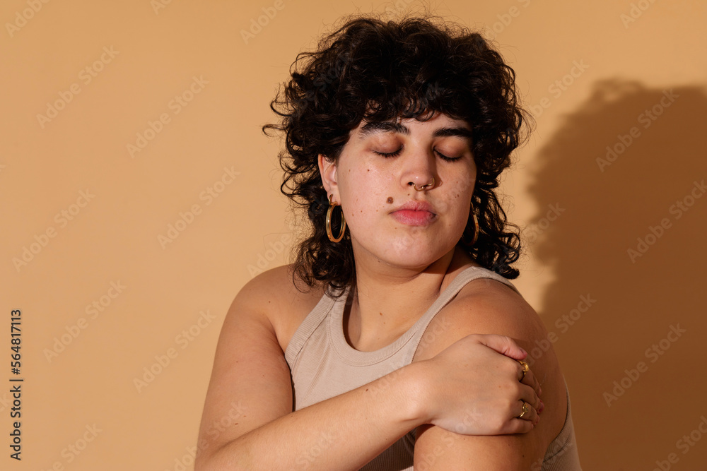 Relaxed woman body positive Relaxed woman body positive