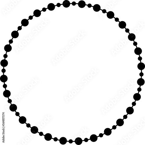 Silhouette pearl necklace frame with copy space for your text or design