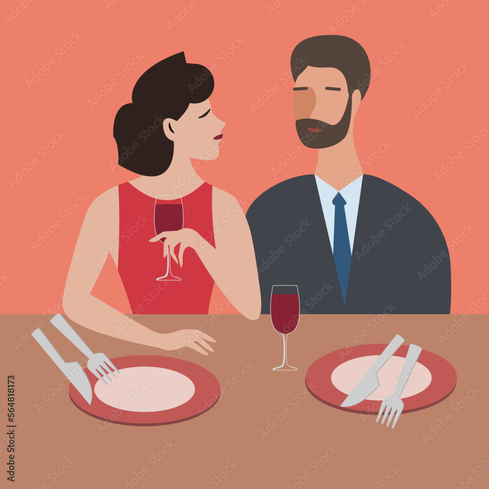 Man and woman dining together at restaurant Man and woman dining together at restaurant