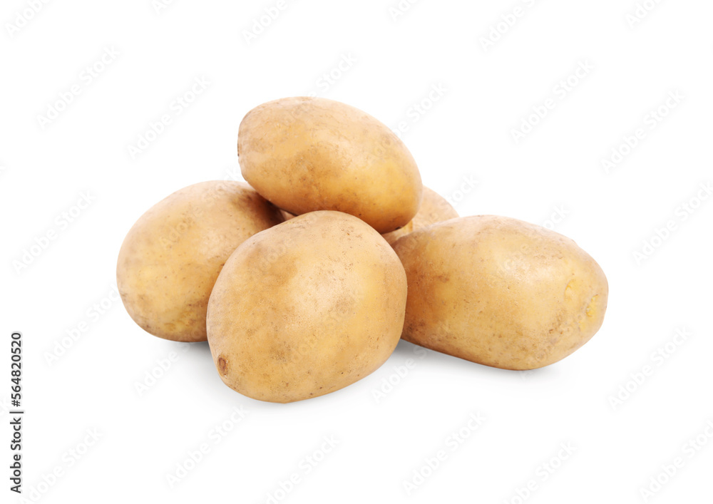 Tasty fresh organic potatoes on white background Tasty fresh organic potatoes on white background