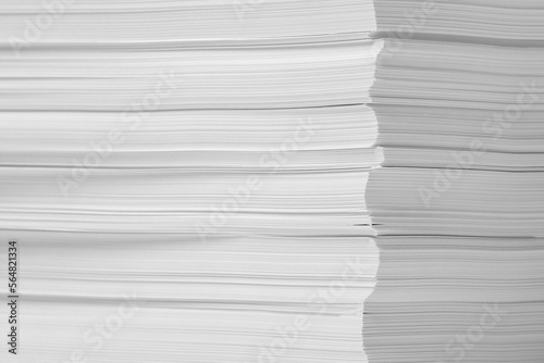 Stack of paper sheets as background, closeup