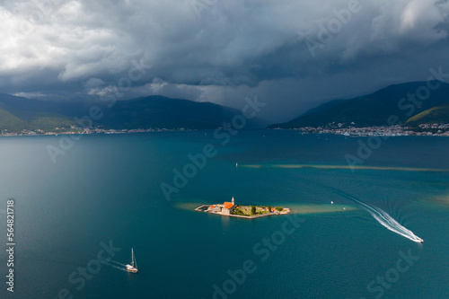 Bay of Kotor sea aerial landscape photo