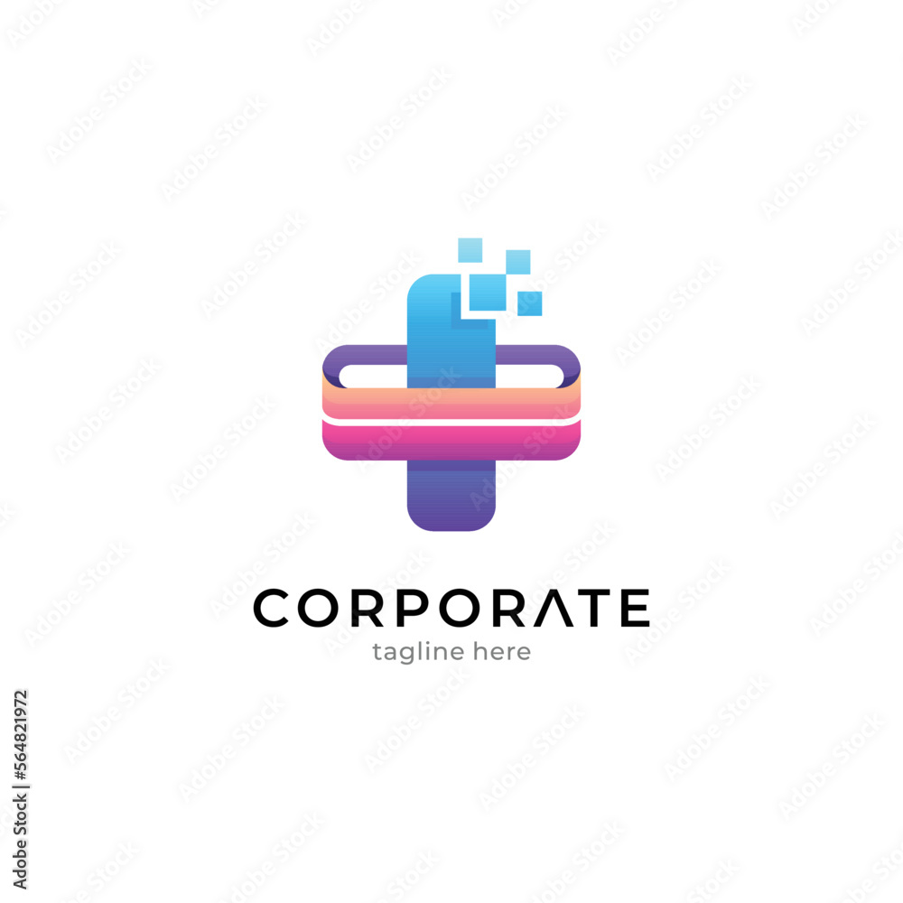 Logo template for medical health digital app