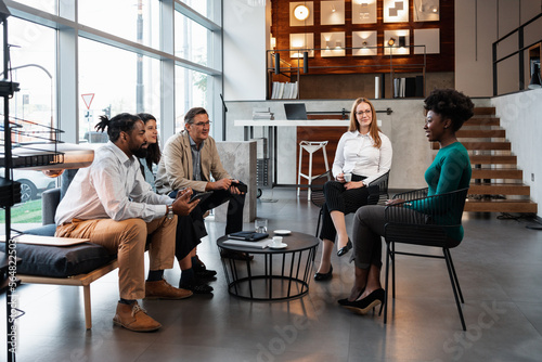 Small Group Of People Doing Job Interview photo