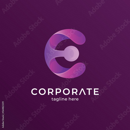 liquid letter e logo