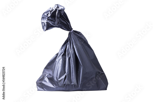 black garbage bag isolated on white background, clipping paths © niwat