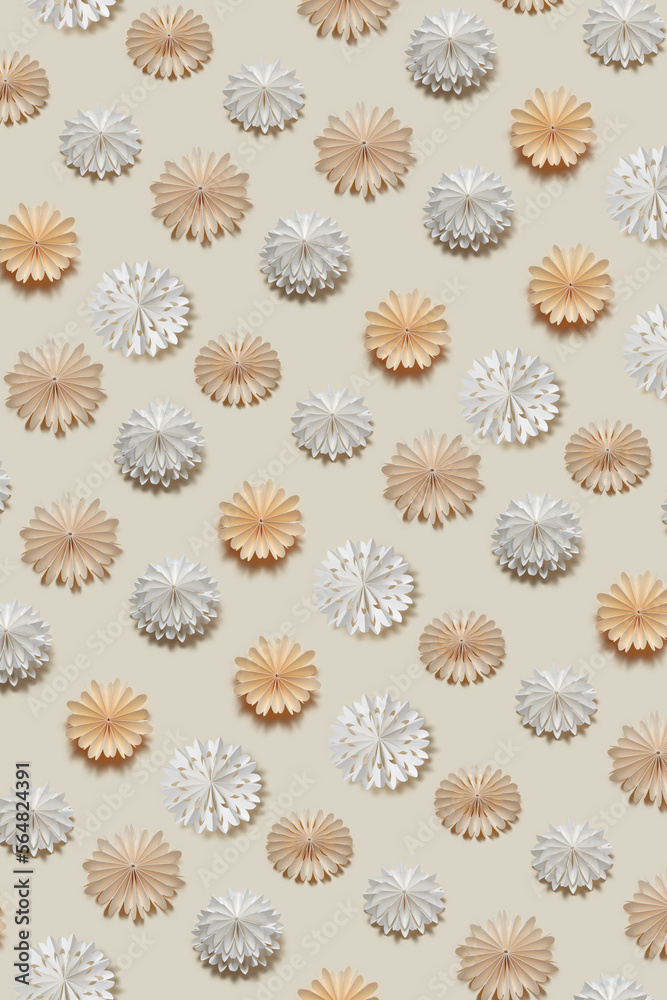 Stylish pattern of origami Christmas baubles. Stylish pattern of origami Christmas baubles.