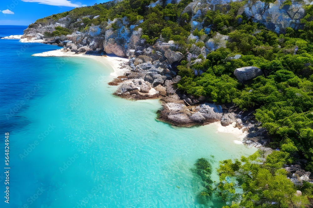 Fototapeta premium 青い海 with generative ai