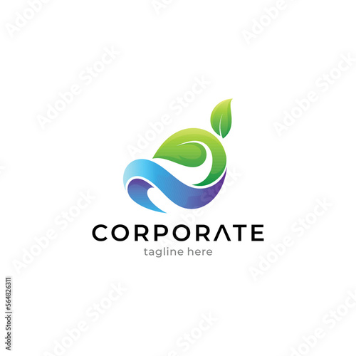 leaf and water logo