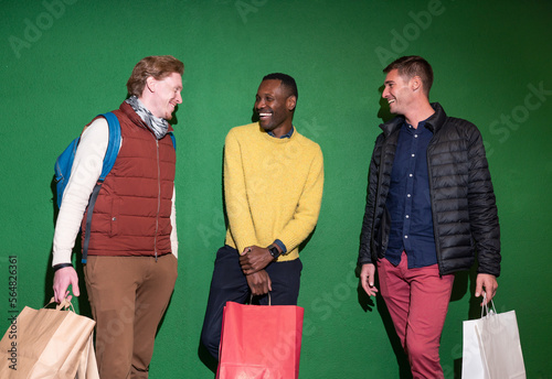 Happy People With Shopping Bags  photo