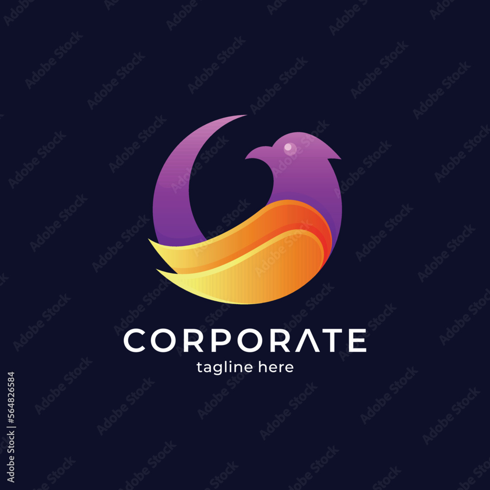 bird logo with circle shape bird logo with circle shape